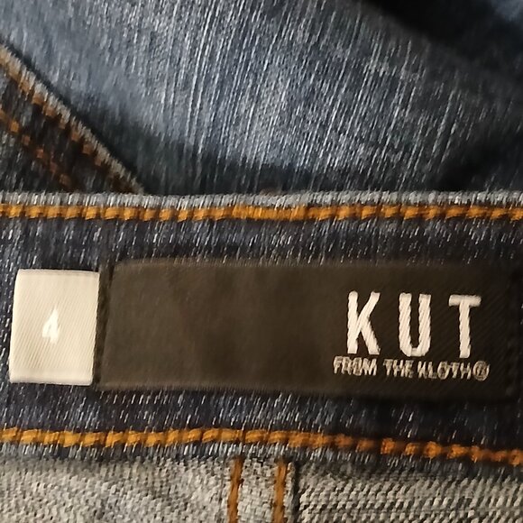 Kut From The Kloth Jeans Size 4 Crop Capri Low Rise Dark Blue Denim Stretch - Picture 8 of 9